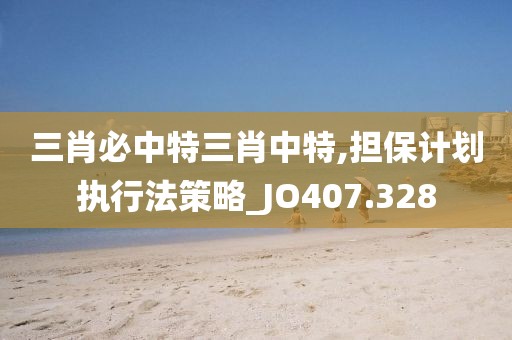 三肖必中特三肖中特,擔保計劃執(zhí)行法策略_JO407.328