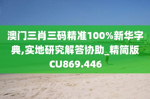 澳門(mén)三肖三碼精準(zhǔn)100%新華字典,實(shí)地研究解答協(xié)助_精簡(jiǎn)版CU869.446