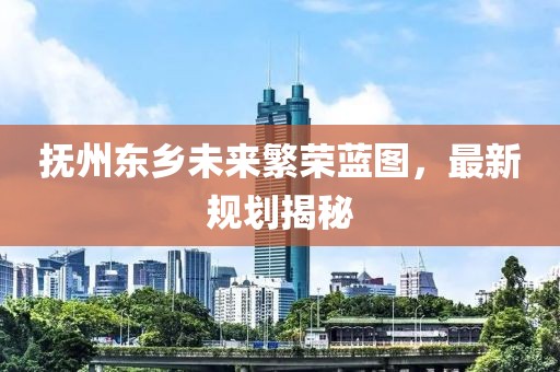 撫州東鄉(xiāng)未來繁榮藍圖，最新規(guī)劃揭秘