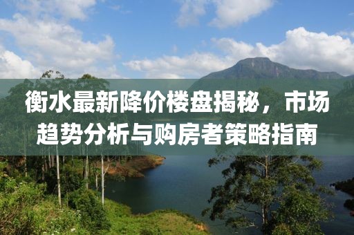 衡水最新降價(jià)樓盤(pán)揭秘，市場(chǎng)趨勢(shì)分析與購(gòu)房者策略指南