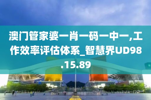 澳門管家婆一肖一碼一中一,工作效率評(píng)估體系_智慧界UD98.15.89