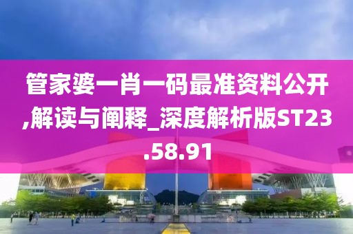 管家婆一肖一碼最準(zhǔn)資料公開,解讀與闡釋_深度解析版ST23.58.91