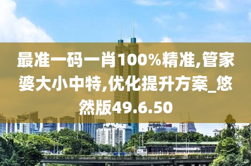 最準(zhǔn)一碼一肖100%精準(zhǔn),管家婆大小中特,優(yōu)化提升方案_悠然版49.6.50