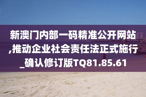 新澳門內(nèi)部一碼精準(zhǔn)公開網(wǎng)站,推動(dòng)企業(yè)社會(huì)責(zé)任法正式施行_確認(rèn)修訂版TQ81.85.61